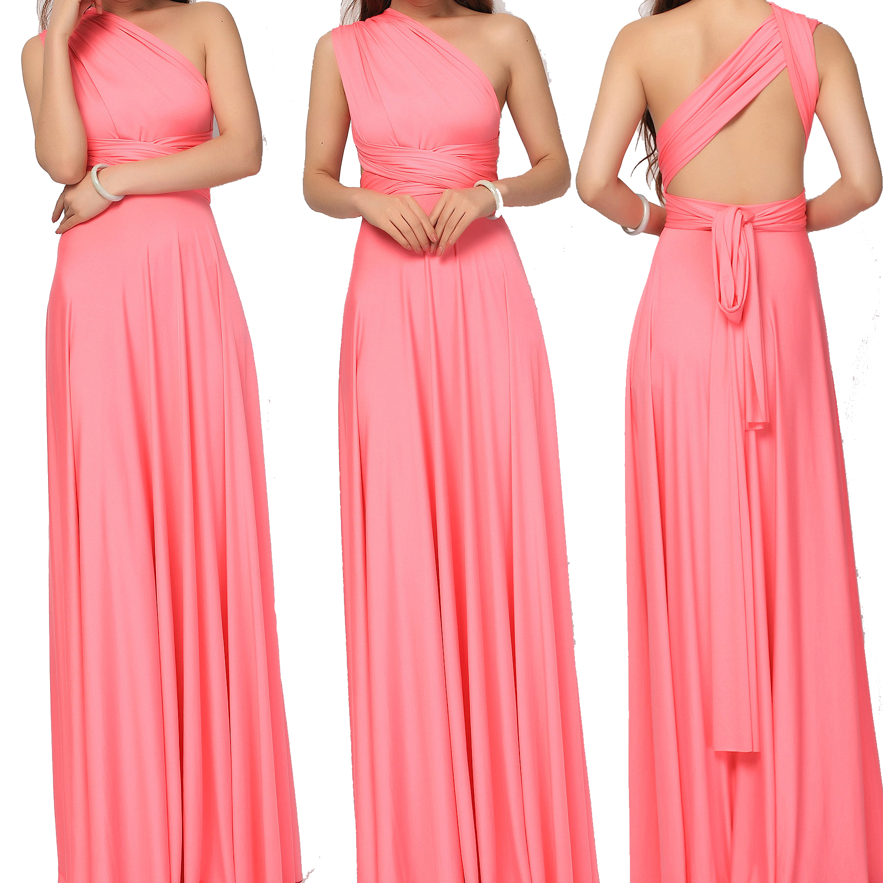infinity dress coral pink