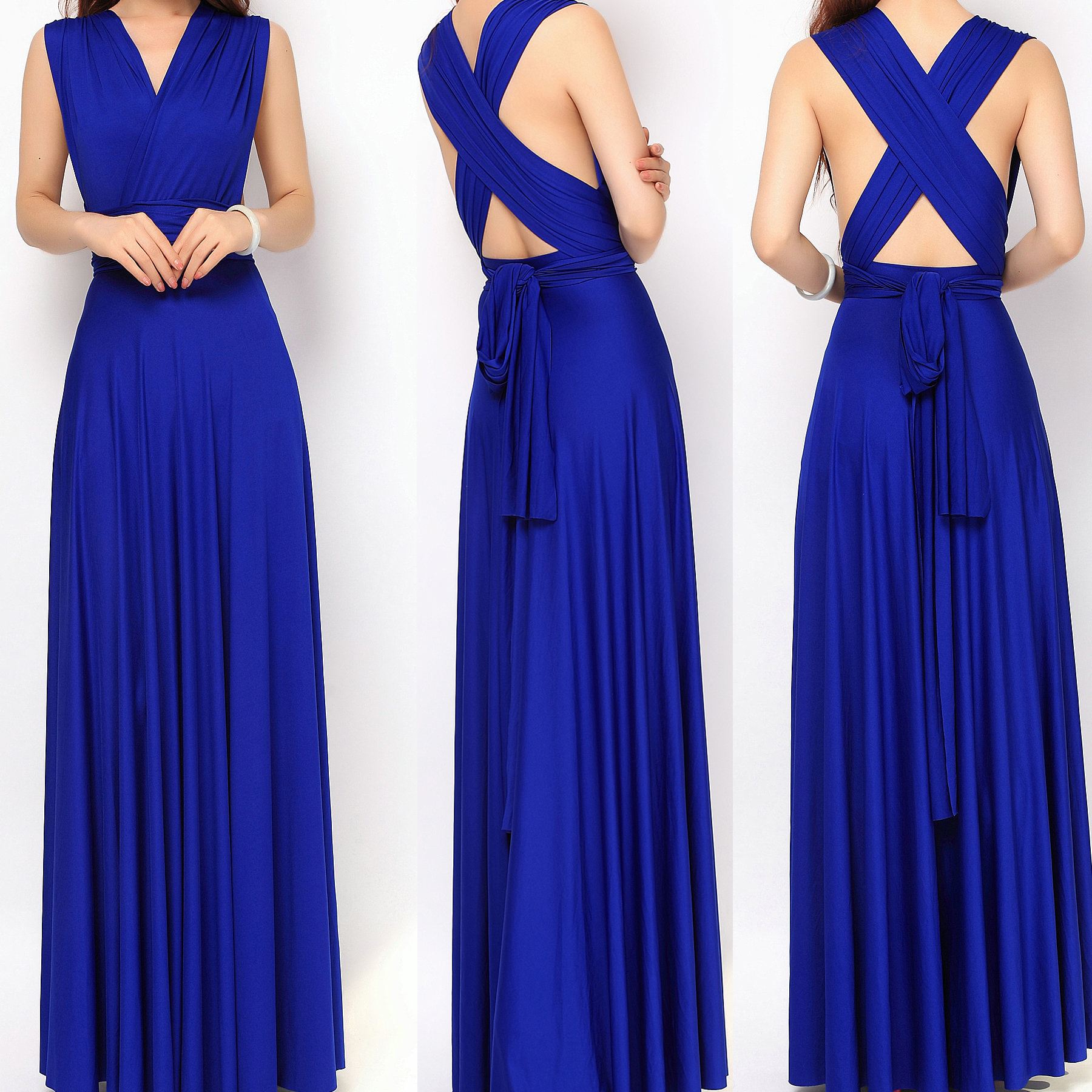 infinity dress royal blue design
